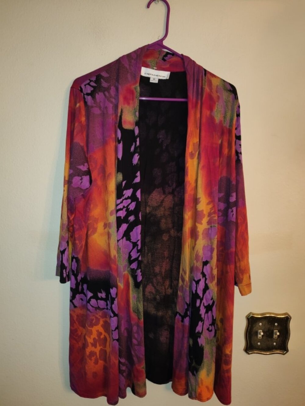 Women's Nice Caroline Rose Duster Cardigan Viscose Open Front Cardigan Size M